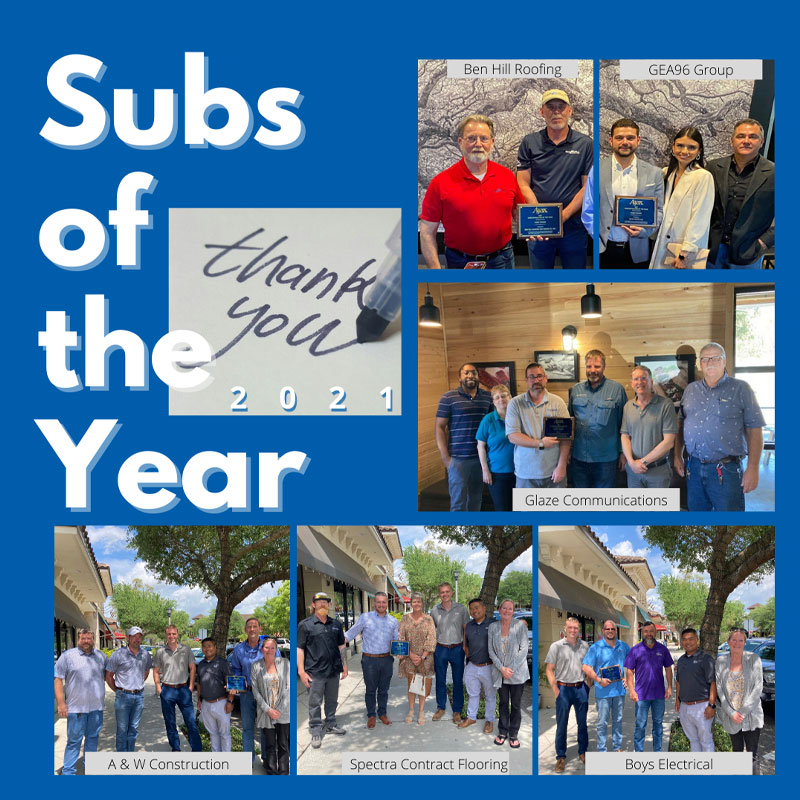 GO to Ajax Building Company Awards Subcontractors Best Subcontractors of 2021