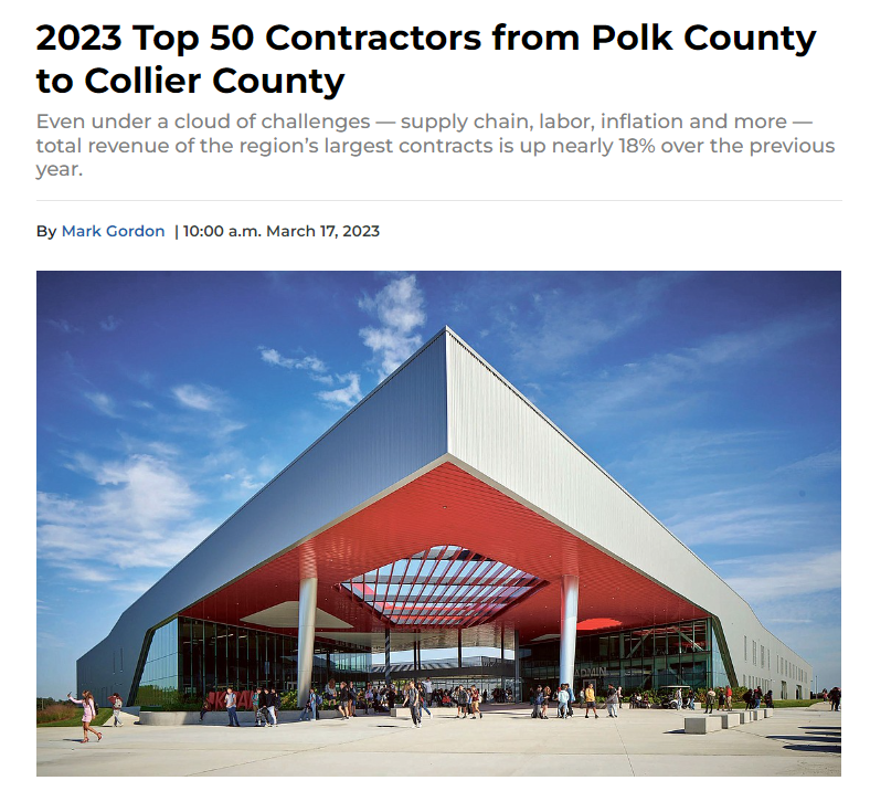GO to 2023 Top 50 Contractors from Polk County to Collier County