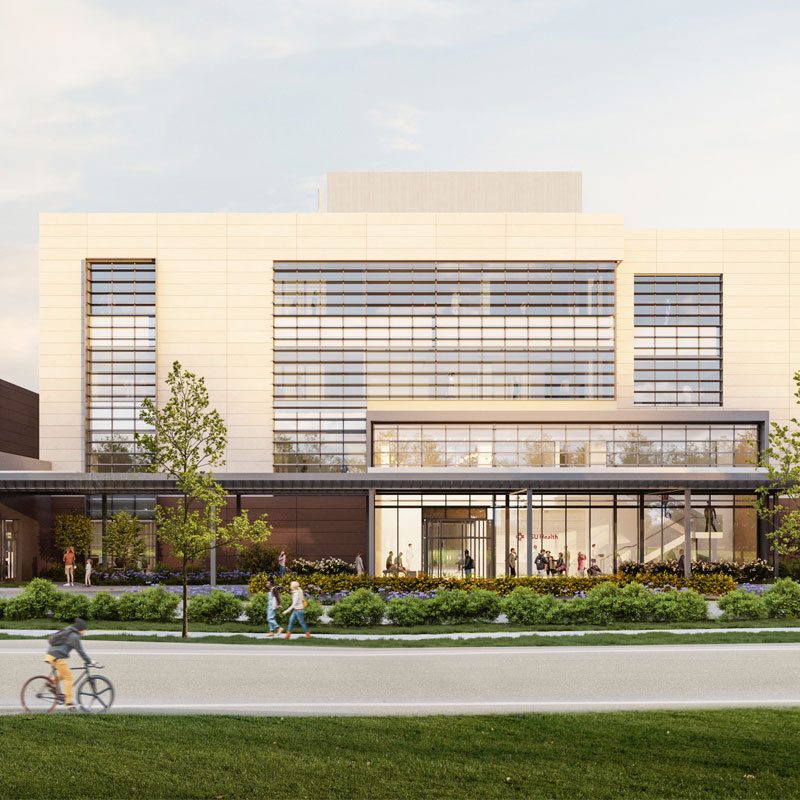 digital rendering of the exterior of the Florida State University Academic Health Center built by Ajax Building Company