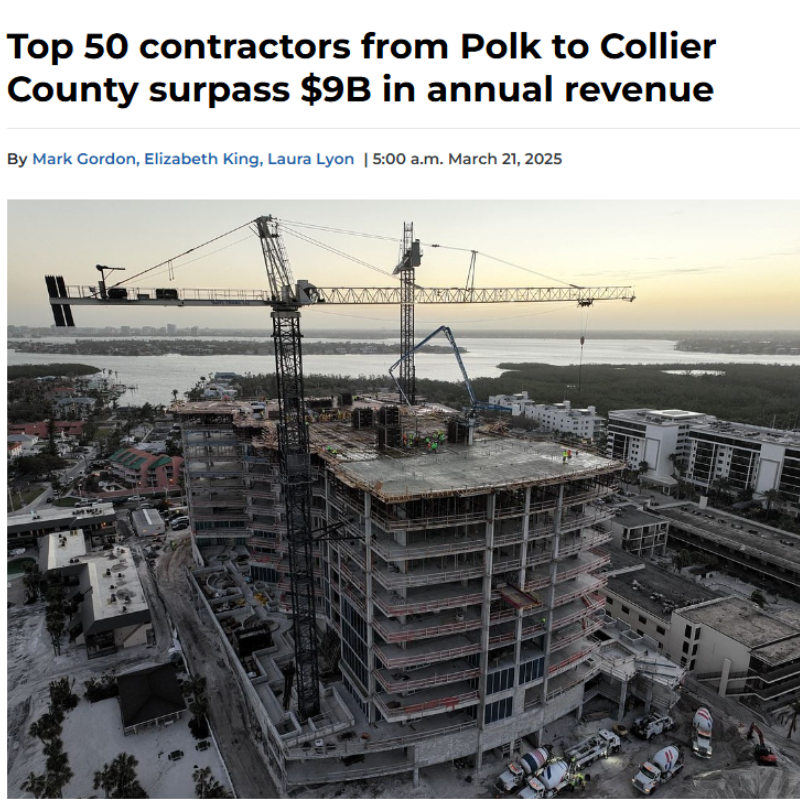 GO to Top 50 contractors from Polk to Collier County surpass $9B in annual revenue